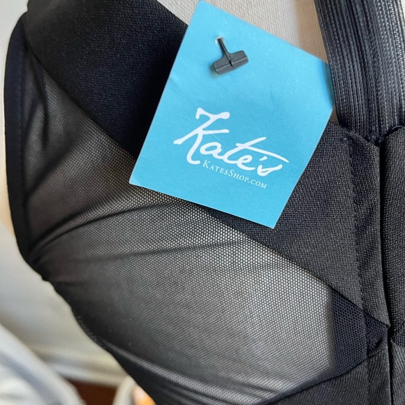 Black Aline Mesh Inset Dress Size Medium NWT - Picture 4 of 15